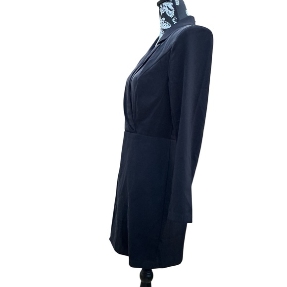 Express Black Mini Blazer Dress - Tailored V-Neck - Picture 4 of 5